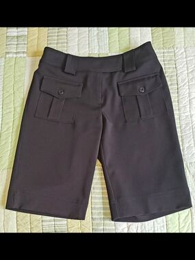 Joseph Ribkoff Womens Black Cargo Bermuda Shorts